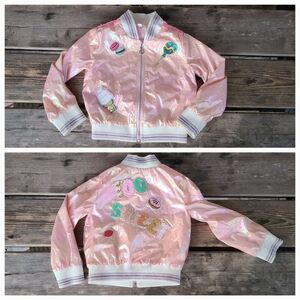 BABY SARA SZ 3T VGUC PINK SHINEY IRRADESENT SWEET 🍬 🍫 🍭 theme bling jacket